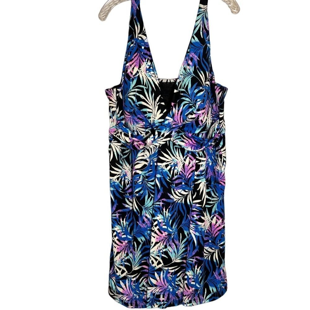 Swimsuits for All Sweetheart Underwire Swimdress Floral Palm Size 26